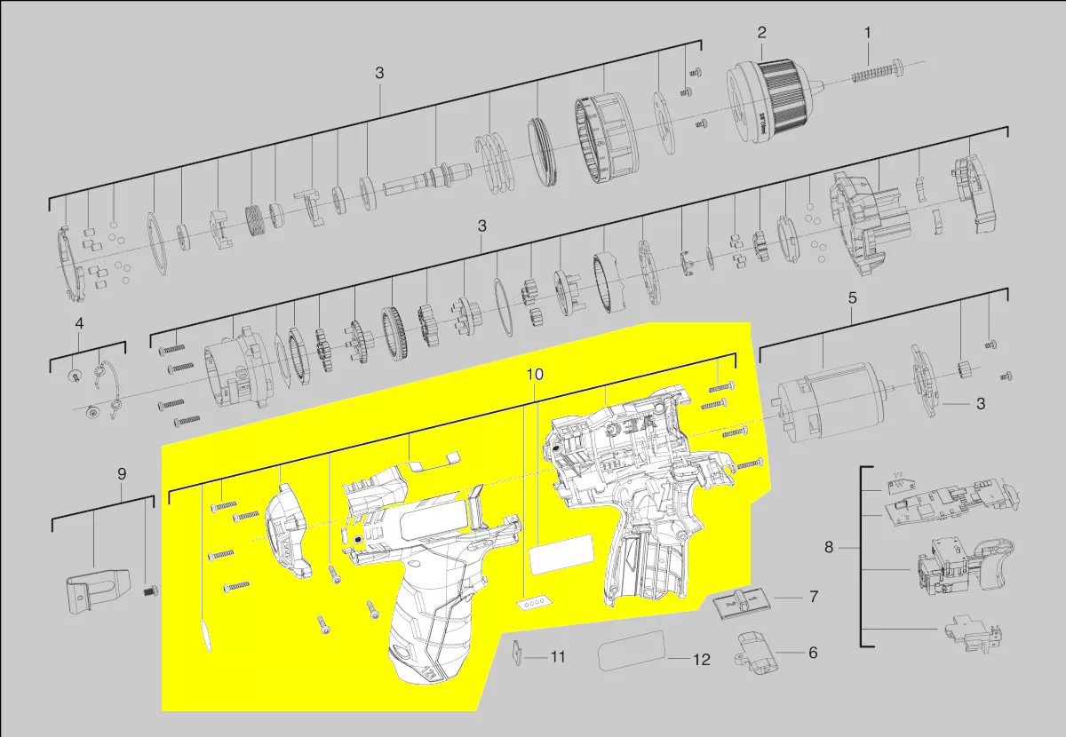 Boîtier coque réf. 4931435834 AEG